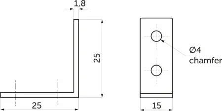 картинка Уголок металлический FSC-04 25х25х15 (1,5), белый цинк (уп/10шт) AKS от магазина SEFI