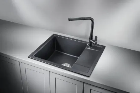 картинка Мойка Granula 6002, шварц (черный металлик), кварц от магазина SEFI