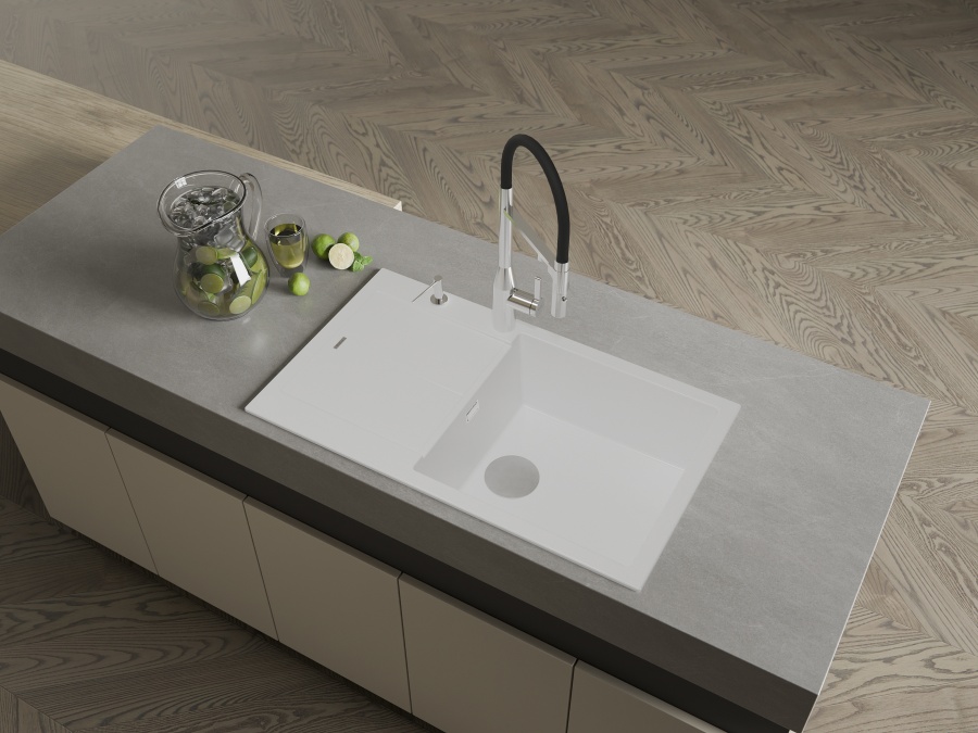 картинка Мойка Rivelato LUMO 8650 1-чаш 860*500 Молоко 102 от магазина SEFI