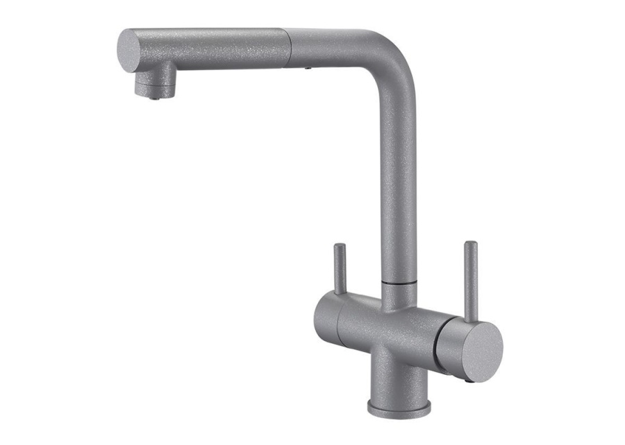 картинка Смеситель для кухни с выдвижной лейкой и подключением к фильтру, EMAR ЕС-7017, цвет Алмаз от магазина SEFI