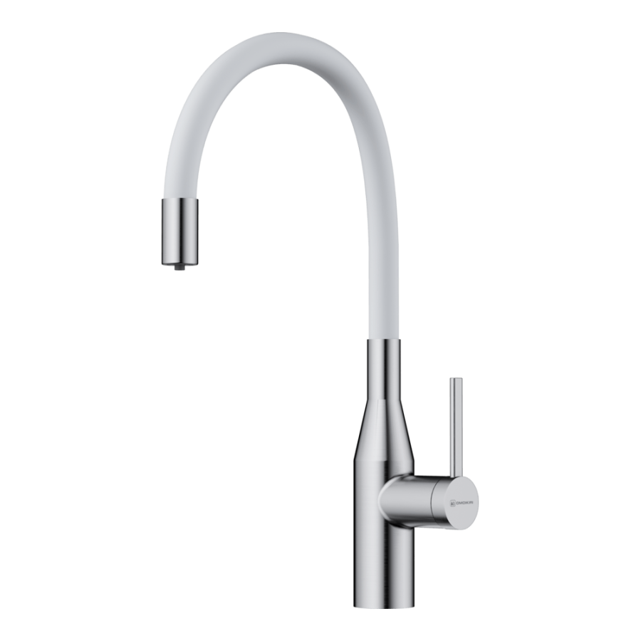 картинка Смеситель для кухни Omoikiri Yatomi 2 Plus BN-WH латунь/нержавеющая сталь/белый от магазина SEFI