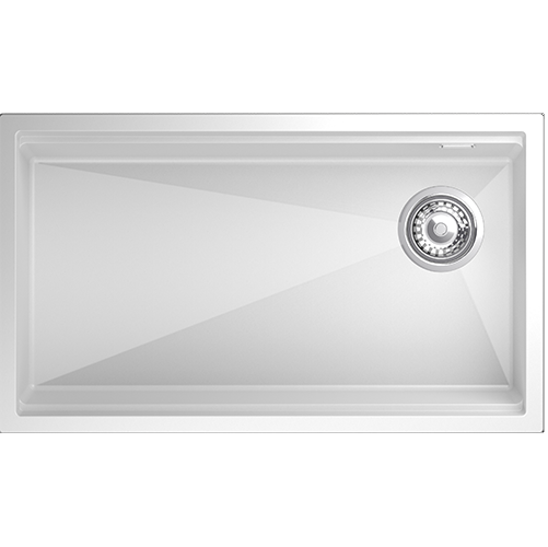 картинка RIVELATO Мойка LINO 754-R 1-чаш 750*440 Белый 101 арт.LN-754-R Белый 101 от магазина SEFI