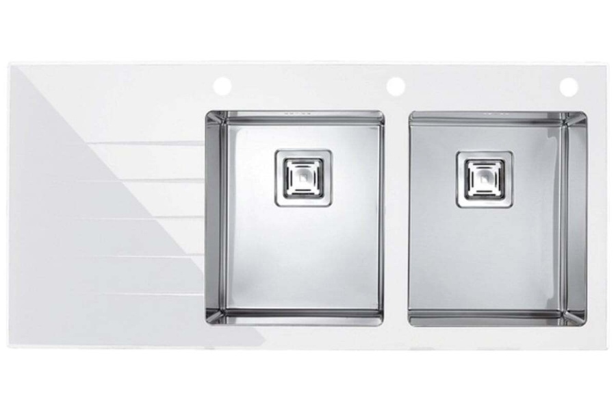 картинка Мойка Alveus CRYSTALIx 30 WHITE 1160x540 2x правая, в комплекте с сифоном 1090864 от магазина SEFI