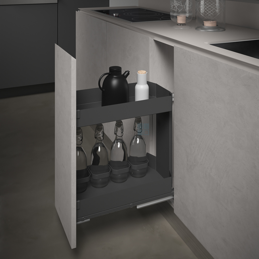 картинка Бутылочница LEVEL PRO с доводчиком на ширину фасада 300 мм, цвет - антрацит от магазина SEFI