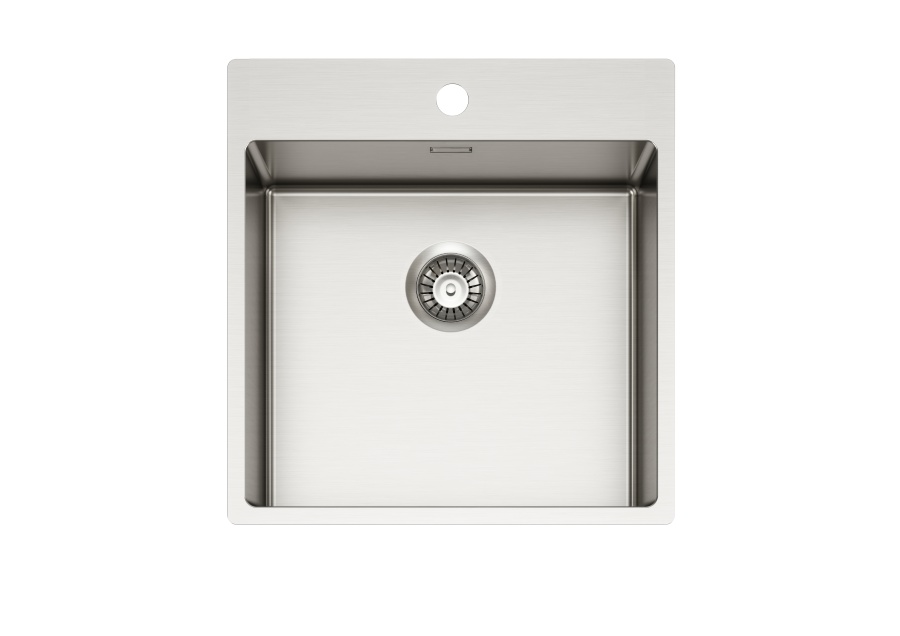 картинка Мойка Alveus NOX 110 BRS 490x515x200 в комплекте с интегрированным сифоном от магазина SEFI
