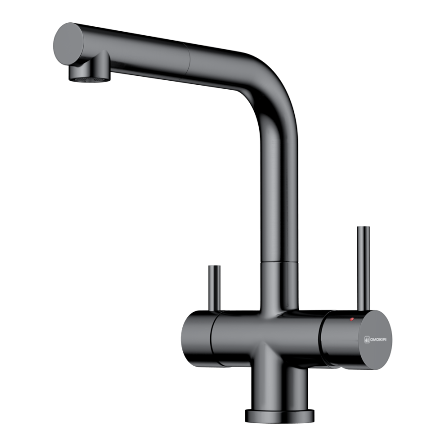 картинка Смеситель для кухни Omoikiri Takamatsu-S-GM латунь/вороненая сталь от магазина SEFI