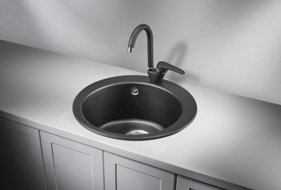 картинка Мойка Granula 4801, шварц (черный металлик), кварц от магазина SEFI