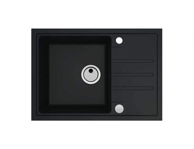 картинка Мойка Alveus INTERMEZZO 40 GRANITAL G90 DEEP BLACK 680x480x200 в комплекте с сифоном 1117292 от магазина SEFI