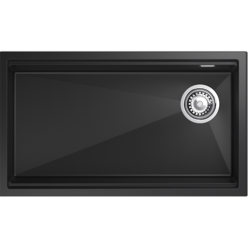 картинка RIVELATO Мойка LINO 754-R 1-чаш 750*440 Черный 502 арт.LN-754-R Черный 502 от магазина SEFI