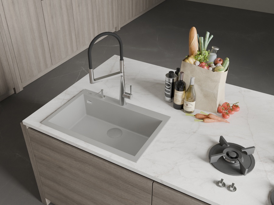 картинка Мойка Rivelato ZENO 7650 1-чаш 760*500 Серый 803 от магазина SEFI