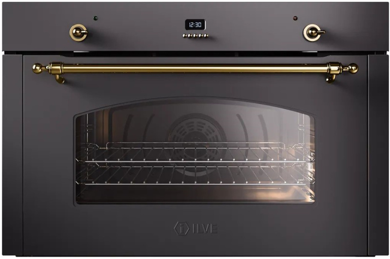 картинка Духовой шкаф ILVE OV90SNE3/MGG матовый графит (фурн. латунь) от магазина SEFI