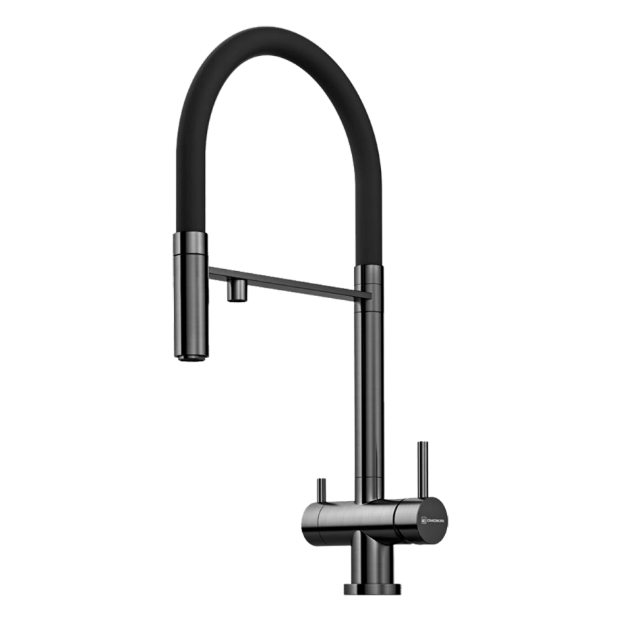 картинка Смеситель для кухни Omoikiri Kanto-GM-BL латунь/вороненая сталь/черный от магазина SEFI