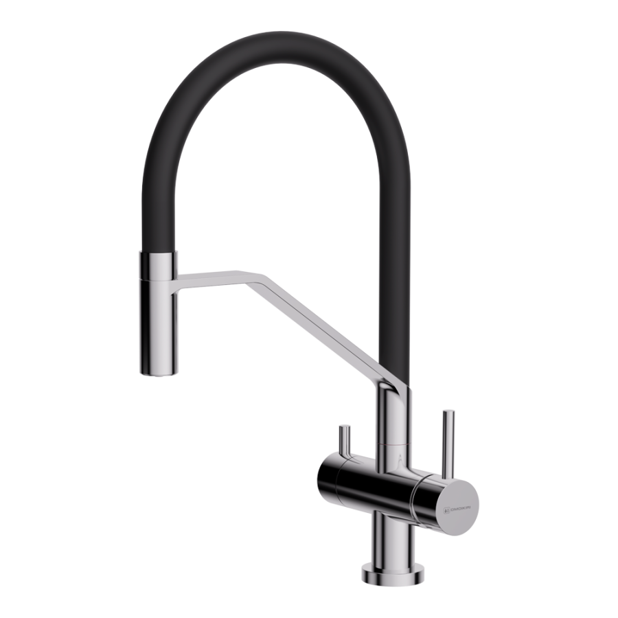 картинка Смеситель для кухни Omoikiri Akeno C-BL латунь/хром/черный от магазина SEFI