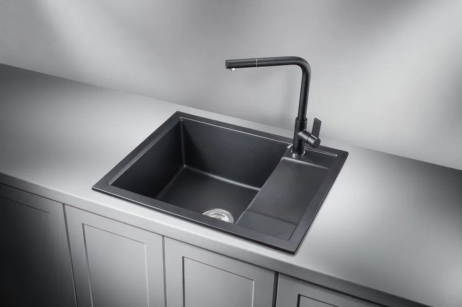 картинка Мойка Granula 6002, шварц (черный металлик), кварц от магазина SEFI
