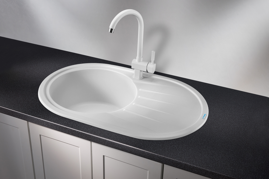 картинка Мойка Granula 7601, белый, СтандАРТ кварц от магазина SEFI