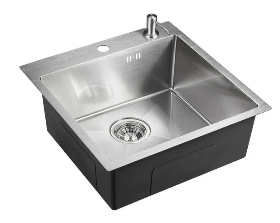 картинка Мойка EMAR 117A, покрытие PVD, цвет сатин - с дозатором в комплекте от магазина SEFI