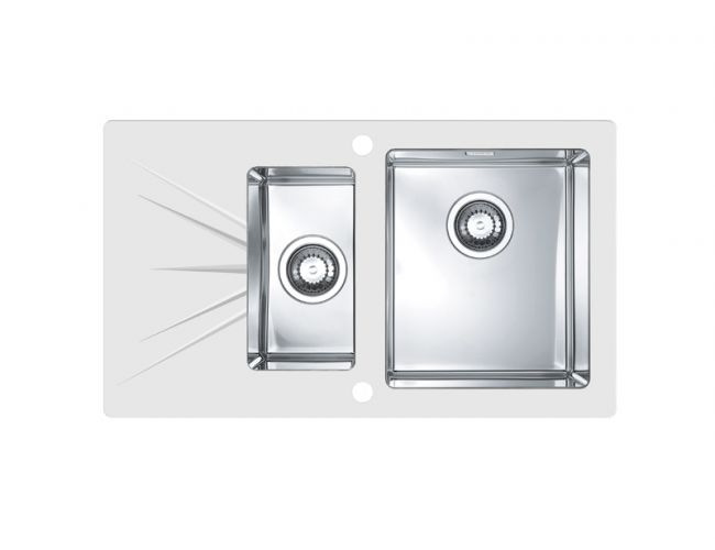 картинка Мойка Alveus KARAT 20 белый 860X500 1+1/2 правая в комплекте с сифоном 1092272 от магазина SEFI