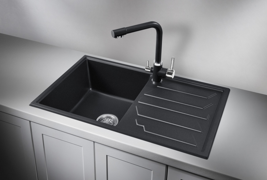 картинка Мойка Granula 8002, черный, кварц от магазина SEFI