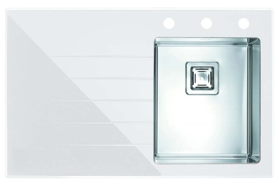 картинка Мойка Alveus CRYSTALIx 10 860x540 1x правая WHITE в компл с сифоном 1133398, доз.1129080 кол. 1119835 от магазина SEFI