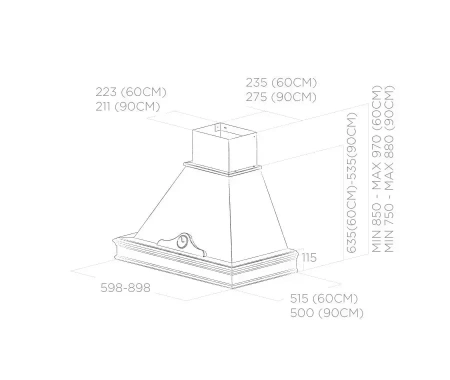 картинка Вытяжка ELICA ORETTA WH/A/60 T.GREZZO от магазина SEFI