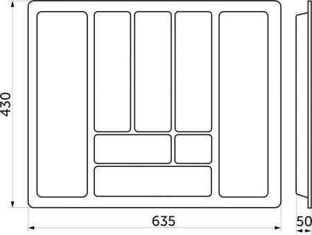 картинка Вкладыш для столовых приборов 700 COMFORT (635*430), металлик РП от магазина SEFI
