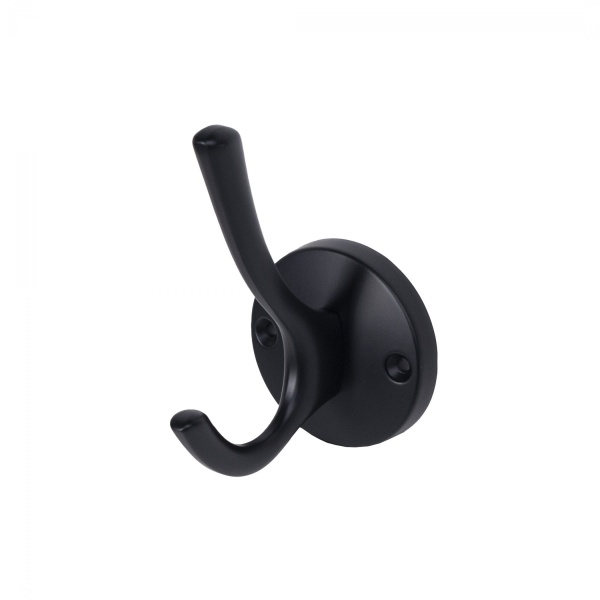 картинка Крючок меб. двухрожковый мет. HORN черный AKS от магазина SEFI