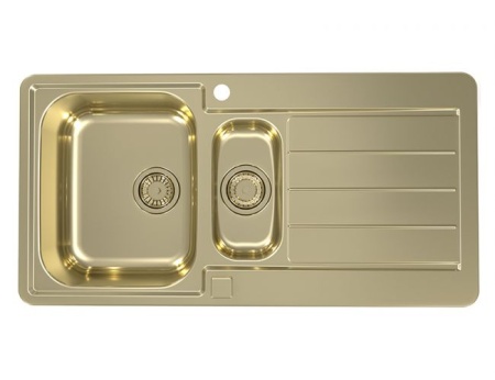 картинка Мойка LINE MONARCH 10 COPPER 980X500 1+1/2 в компл. с выпуском без сифона, от магазина SEFI