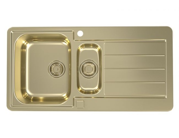 картинка Мойка ALVEUS LINE MONARCH 10 COPPER 980X500 1+1/2 в компл. с выпуском без сифона, от магазина SEFI