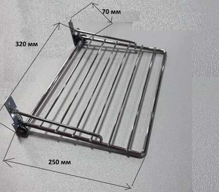 картинка Откидная сетчатая полка NELA, цвет - сталь. Размеры: 250x 320x70 мм от магазина SEFI