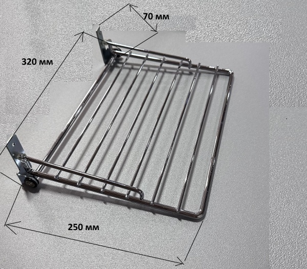 картинка Откидная сетчатая полка NELA, цвет - сталь. Размеры: 250x 320x70 мм от магазина SEFI
