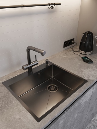 картинка Мойка EMB-560(TOP), цвет Чёрный PVD от магазина SEFI