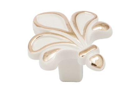 картинка Ручка меб. кнопка мет. MILK золото+ белый, AKS от магазина SEFI