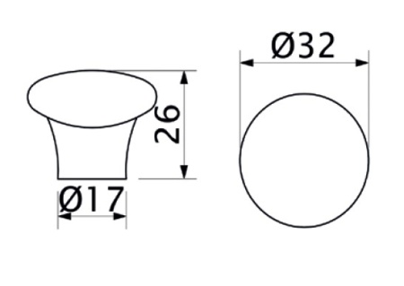 картинка Ручка меб. кнопка керамич. GP20 крем, коричневый лист AKS от магазина SEFI