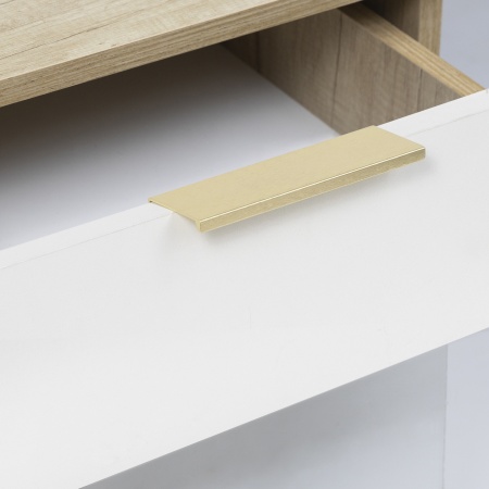 картинка Ручка меб. накладная алюм. INSIDE 96/150 брашированное золото , AKS магазин SEFI являющийся официальным дистрибьютором в России  картинка Ручка меб. накладная алюм. INSIDE 96/150 брашированное золото , AKS от магазина SEFI