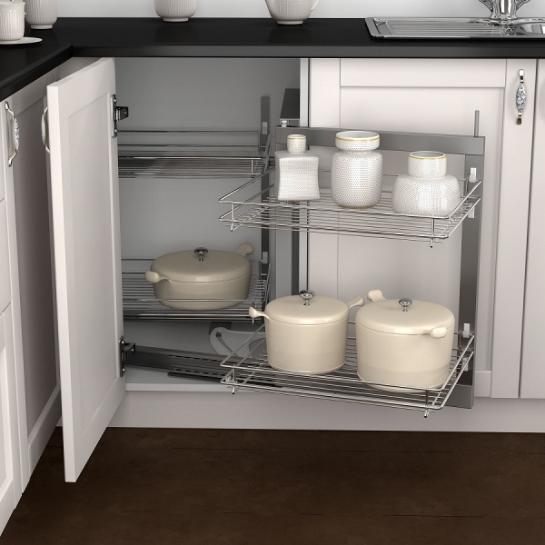 картинка Волшебный угол Классик с доводчиком на распашной фасад, выдвижение - правое, ширина фасада 450-600мм от магазина SEFI