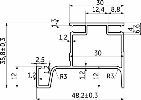 картинка Профиль алюм. GOLA вертикальный боковой, 4.7 м, белый глянец.Тип 3 , AKS от магазина SEFI