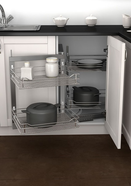 картинка Волшебный угол Сапфир с доводчиком на распашной фасад, выдвижение - левое, ширина фасада 450-600 мм от магазина SEFI