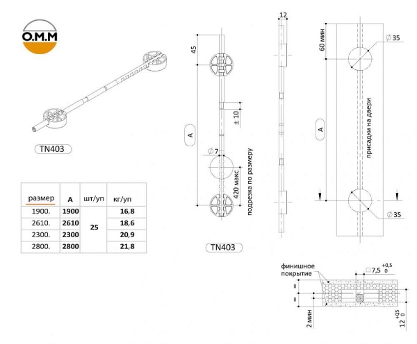 картинка Натяжитель для мебельных фасадов PIVOT TN 403 магазин SEFI являющийся официальным дистрибьютором в России  картинка Натяжитель для мебельных фасадов PIVOT TN 403 от магазина SEFI