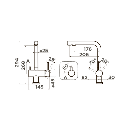 картинка Комплект смеситель + фильтр Nagano-LG + Pure drop Lite |светлое золото от магазина SEFI