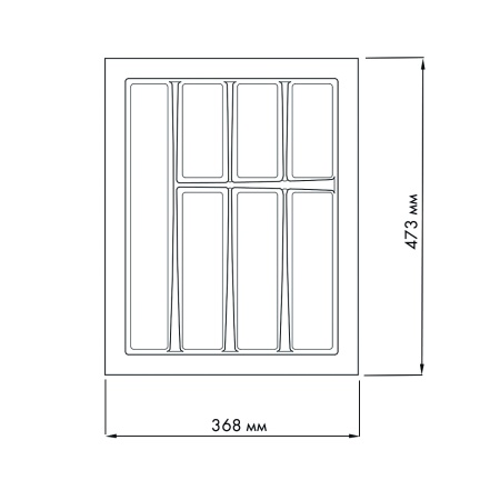 картинка Лоток для столовых приборов LINE, ширина фасада 450 мм для Blum Tandembox 500 мм, белый глянец от магазина SEFI