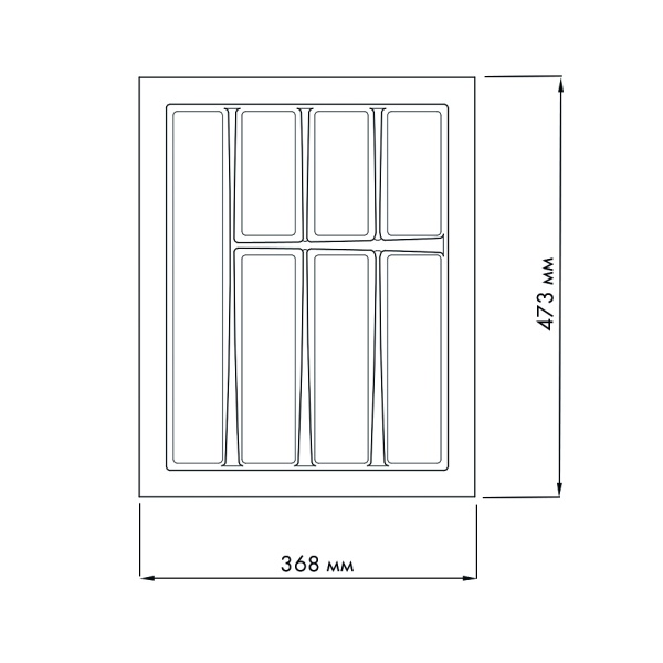 картинка Лоток для столовых приборов LINE, ширина фасада 450 мм для Blum Tandembox глубиной 500 мм от магазина SEFI