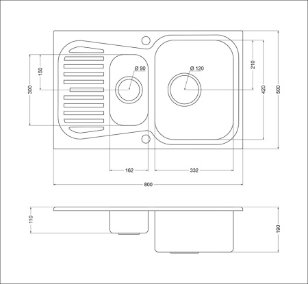 картинка Мойка Oulin 359S, поверхность сатин от магазина SEFI
