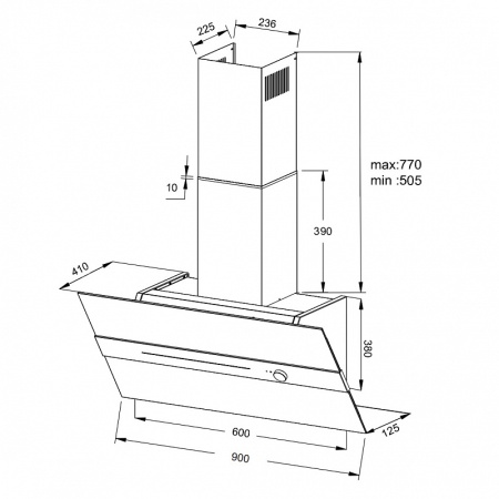 картинка Наклонная вытяжка Korting KHC 99799 AGN от магазина SEFI