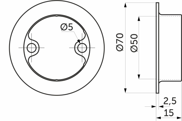 картинка Крепление трубы d50 (Z-184/C) к столешнику, хром AKS от магазина SEFI