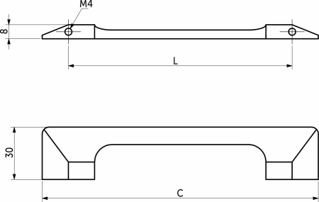картинка Ручка меб. скоба алюм. KLEO 128 матовая античная латунь AKS от магазина SEFI
