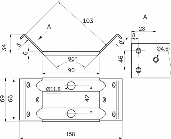 картинка Стяжка для столов IV белый цинк AKS от магазина SEFI
