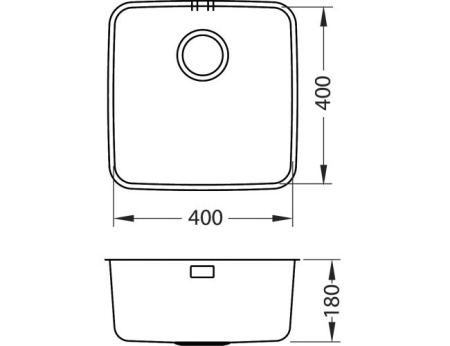 картинка Мойка LUNO 30 SAT 90 FI 400X400 в комплекте с сифоном 1130550, от магазина SEFI