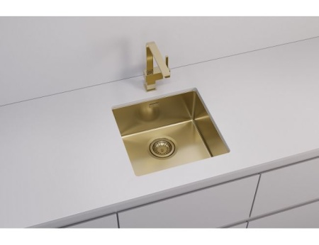 картинка Мойка Alveus QUADRIX MONARCH 30 NEW GOLD 450X450X200 в компл. с выпуском без сифона, от магазина SEFI