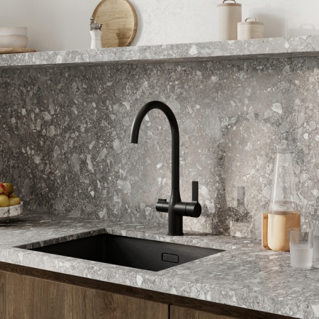 картинка Смеситель для кухни с каналом для фильтрованной воды, черный матовый, Pure, IDDIS, PURBLFJi05 от магазина SEFI