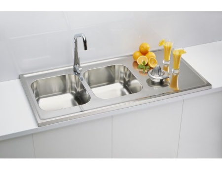 картинка Мойка ALVEUS CLASSIC PRO 100 SAT-90 1200X600 в комплекте с сифоном 1130555, от магазина SEFI